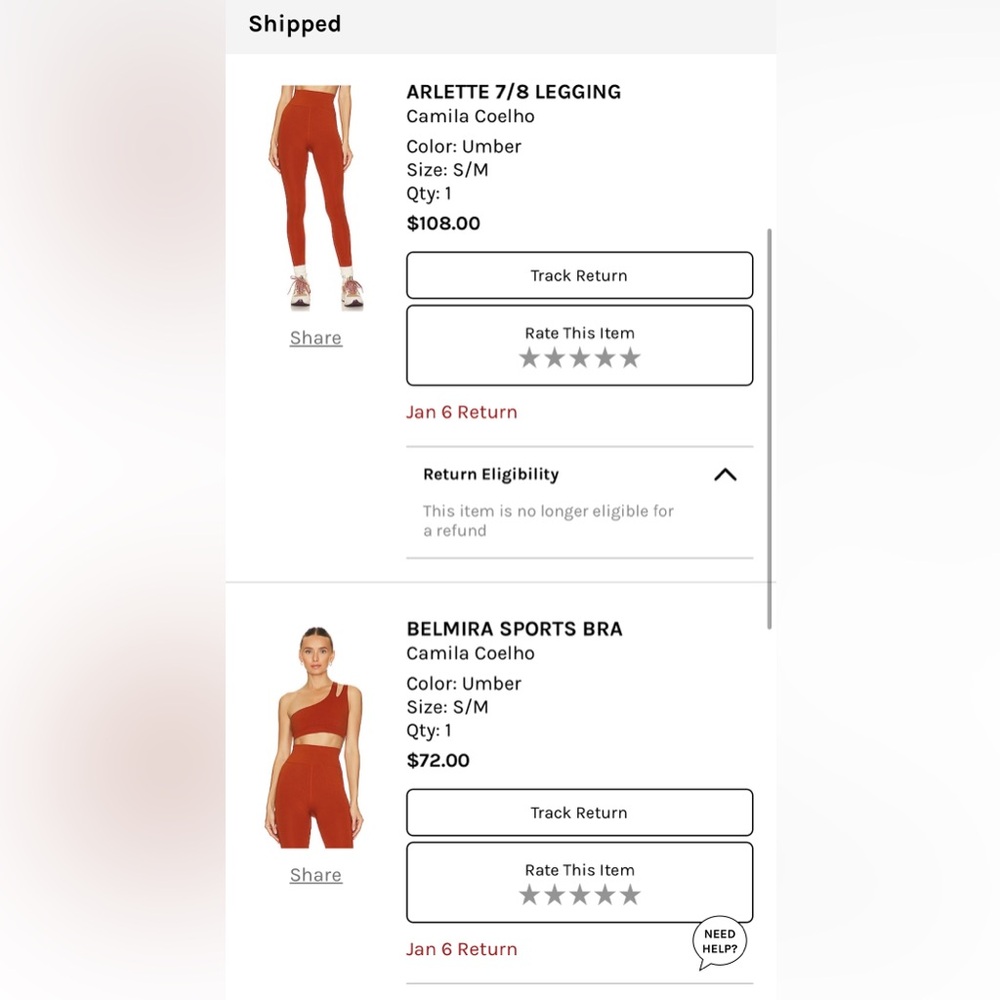 Camila coelho legging and bra set